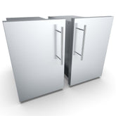 Sunstone Designer Series Multi-Configurable Single Door Dry Storage Pantry with Shelf showcasing stainless steel frame design.